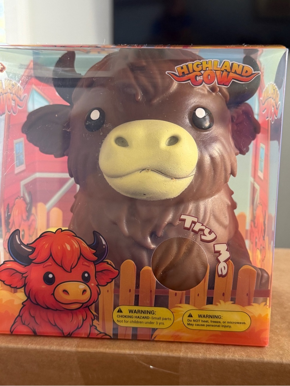 New! JUMBO 5.5” Highland Cow Squishy Toy - Brown